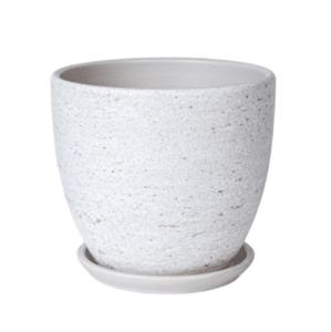 Бежевый камень 4 горшок с поддоном 2,5л d18 h16см высокий овал 