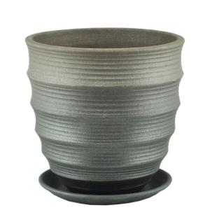 Нео бутон горшок с поддоном d25см графит             