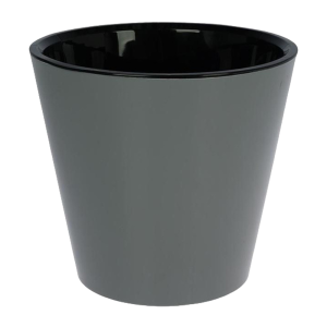 Розмарин кашпо со вставкой Rosemary, 16л, d33см, на колесиках, серый