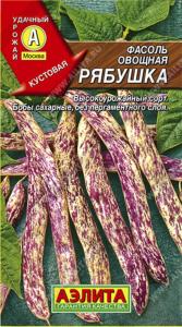 Фасоль Рябушка ,5г.-средн,куст,цв.зерен-желт с фиол развод- Аэлита