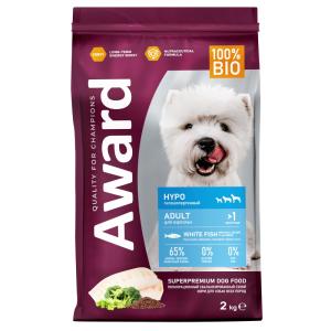 Сухой корм AWARD HYPO для взрослых собак всех пород с белой рыбой с добавлением брокколи, сельдерея 