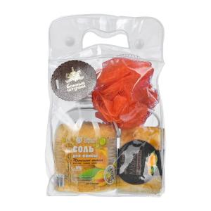 Набор банный подарочный (соль,мыло,мочалка)-1