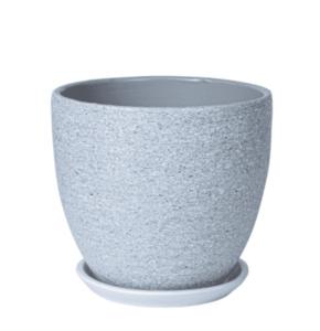 Серый камень 4 горшок с поддоном 2,5л d18 h16см высокий овал 
