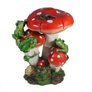 Гриб с лягушками L22 W16 H29 см