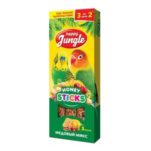 Лакомство д-птиц Happy Jungle (Хеппи Джангл) палочки медовый микс 3шт 90г-22  Лакомство д-птиц Happy Jungle (Хеппи Джангл) палочки медовый микс 3шт 90г-22