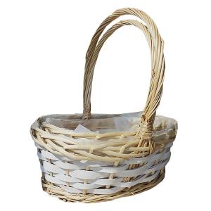 Набор корзин плетеных (ива) 39х30х15х37 см.-33х25х13,5х32 см.-27х20х12х27 см. Белый с серым