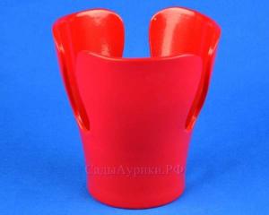 Кашпо лепесток 1,5л d14см красное