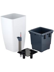 Мюнхен кашпо со вставкой, 20л, d24 h52,4см, с АВТОПОЛИВОМ, белоснежный жасмин