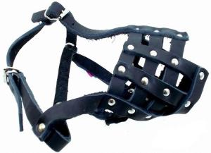 Намордник кожа сетка №1 (стаффорд)-НК-1