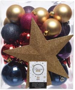 Шары набор Микс 6см с верхушкой №2 (уп.33шт)