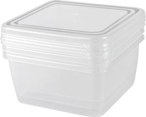 Контейнер набор 0,45л квадрат 3шт для хранения и заморозки прозрачн./21 ПлР