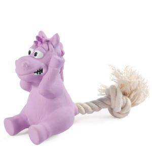 Игрушка латекс Лошадка с веревкой, пищалкой 16,5х8х4,5см-Амма