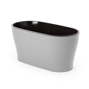 Лея кашпо со вставкой овальный 4л d30 h14см серый -6