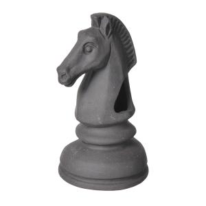 Декорация глина Шахматная фигура Конь черный 7х7х14см GLOXY 1-1