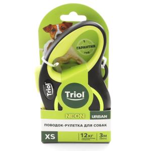 Поводок-рулетка для собак  Urban Neon XS, 3м до 12кг, лента, черный
