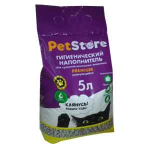 Наполнитель PET STORE (Пет Стор), глиняный комкующийся, 5л