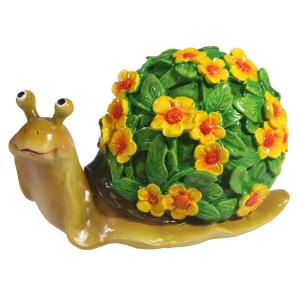 Улитка резная цветы желтые (акрил) L14 W10 H12 см (ПОЛИСТОУН)