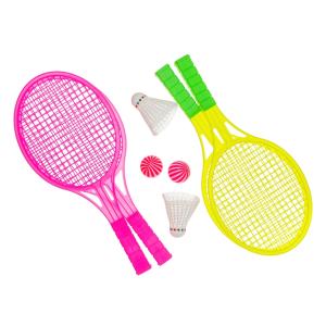 Набор для летних активных игр: 2 ракетки, мяч, волан. Для лиц старше 14 лет (пластик)