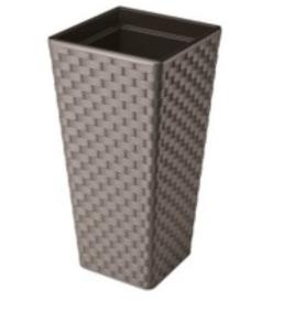 Раттана слим квадрат кашпо 77,5л брауни h75 d40-1 Польша