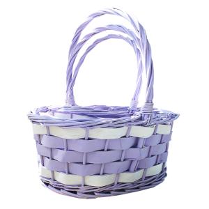 Корзина плетеная  (ива), 37х30х16-39 см, 31х25х13,5-34 см, 25х20х11-29 см, 3 шт., персик. с бел.