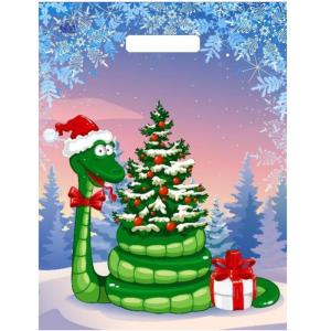 Пакет с прорубн.укр. ручк. 40х31см 30мкм Новогодний момент (уп. 50шт)