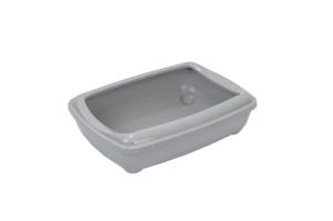 Туалет для кошек ZooM глубокий, большой (под наполнитель) 50х38х13см, серый