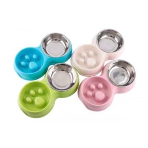 Миска д-животных двойная 30.5х17х5см: съемная металлическая 400мл + интерактивная арт.10922-8641 Код