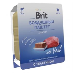BRIT PREMIUM, Воздушный паштет для котят, Телятина, 100г, 5060870