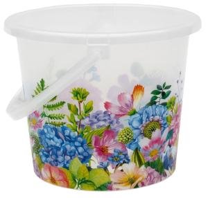 Ведро пищевое  5л. пластик Цветочный сад