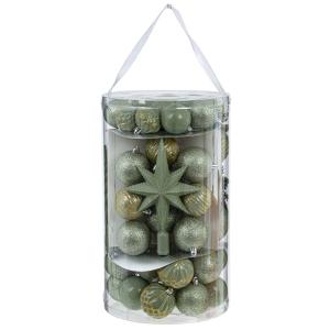 Шары набор с верхушкой (уп.56шт), L21 W21 H37 см