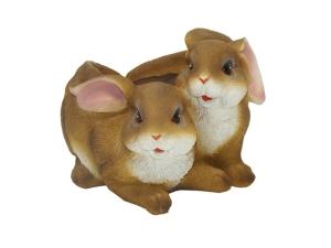 Кашпо Две зайки L19 W16 H13 см (ПОЛИСТОУН)