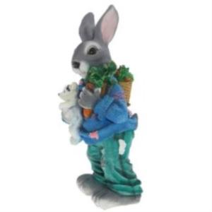 Фигура садовая Зайка с морковкой L25W22H57 см (ПОЛИСТОУН)