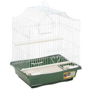 Клетка 1002 для птиц, эмаль, темно-зеленая, 300х230х390мм