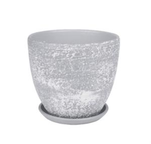 Лофт 4 горшок с поддоном 2,5л d18 h16см высокий овал сер-бел Лофт 4 горшок с поддоном 2,5л d18 h16см высокий овал сер-бел