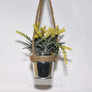 Искусственная подвесная желтая трава в горшке12,8 *20см  8,5*6*8ZTG-05