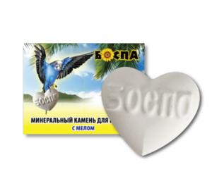 БОСПА минеральный камень для попугаев с мелом Сердце