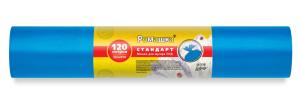 Мешок д-мусора 120л 70х110 11 мкн синий рулон 10 шт. Ромашка Стандарт -30