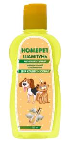 HOMEPET УНИВЕРСАЛЬНЫЙ 220 мл шампунь антипаразитарный для кошек и собак с гераниолом 1х14