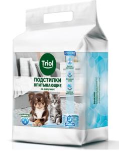 Подстилки впитывающие на липучках, 450*600мм (уп.12шт.), серия HYGIENE, Triol