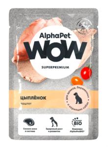 Корм д/щенков,берем и кормящ.соб, конс паштет 80г с цыпленком ALPHAPET 