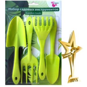 Набор сад.инструментов (лопатка,совок д.пересадки,грабел,вилка д.рыхл)-22 ПлР