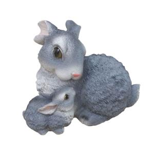 Фигура садовая Зайчиха с зайчонком L21W15H17 см (ПОЛИСТОУН)