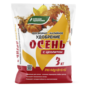 Осеннее 3кг (NPK-0:5:18,Ca-8%) фосфорно-калийное мин.удобрение 6/3/210 БХЗ