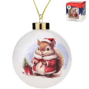 Шар Новогодний бельчонок D 8см 