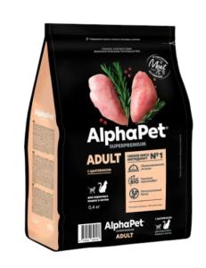 Корм д/кошек сух 400г с цыпленком ALPHAPET 