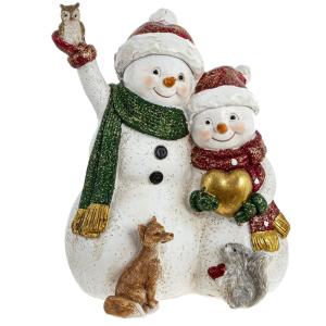 Фигурка декоративная Снеговики, L12 W9,5 H15,5 см