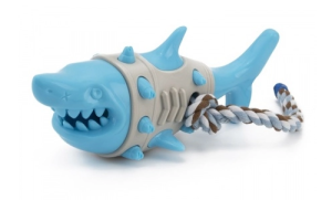 Игрушка резин Акула 20*10*8см с канатом арт.2024-6489