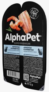 Корм д-кошек конс 80г анчоусы и креветки, стерелиз. ALPHAPET 