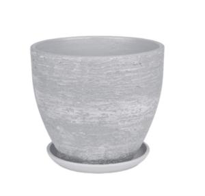 Лофт 4 горшок с поддоном 2,5л d18 h16см высокий овал серый Лофт 4 горшок с поддоном 2,5л d18 h16см высокий овал серый