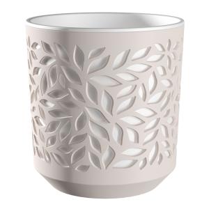 Листья кашпо со вставкой 2,5л  Пудра-Белый Leaves-12